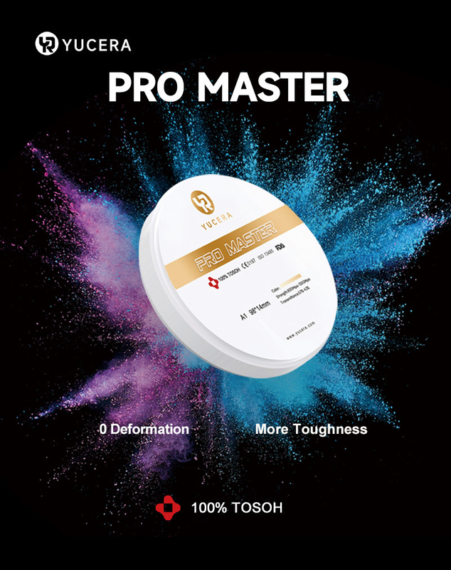 Yucera 4D Pro Master Dental Zirconia Block 0 ความบิดเบือน ด้วย 8 ชั้น สีหลายชั้น