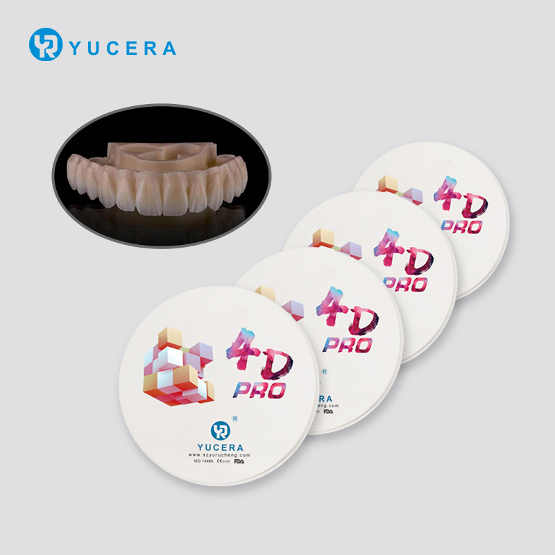 Yucera 4D Pro Multilayer Dental 95*20 22 25mm แผ่นเซอร์โคเนียหลายชั้น วัสดุห้องปฏิบัติการทันตกรรม CAD CAM