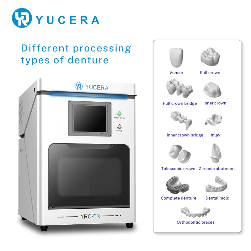 เครื่องกัดฟันเซอร์โคเนีย 5 แกน Yucera YRC-5X เครื่องกัด Cad Cam สำหรับเซอร์โคเนีย, PMMA, WAX