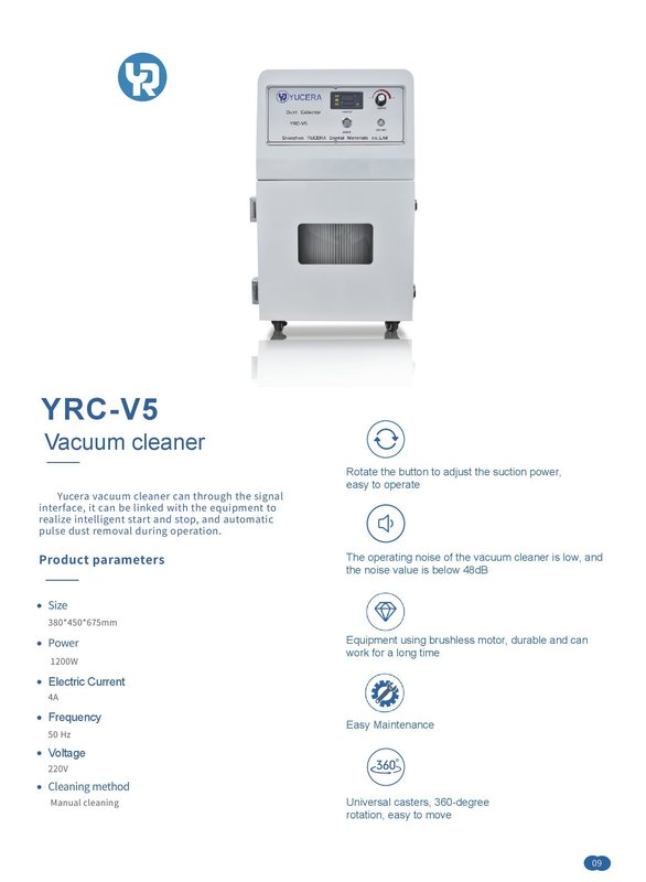 เครื่องดูดฝุ่น YUCERA YRC-V5 เครื่องดูดฝุ่นแบบพกพาสำหรับงานทันตกรรม สำหรับเครื่องกัด CNC สำหรับห้องปฏิบัติการทันตกรรม