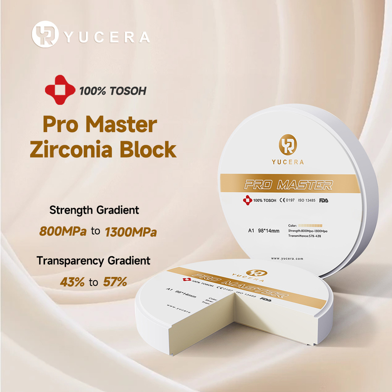 บล็อกเซรามิกเซอร์โคเนีย Yucera Pro Master - เหมาะสำหรับการบูรณะทางทันตกรรม CAD/CAM