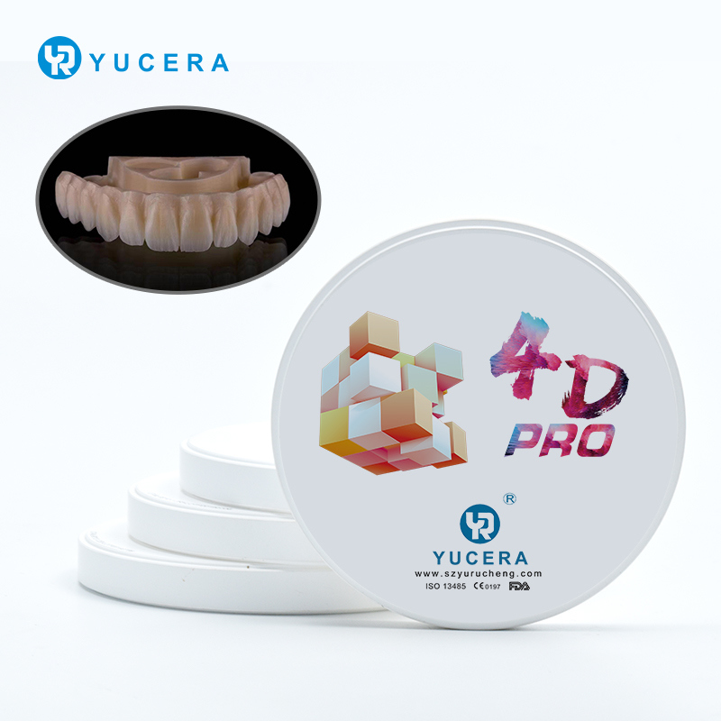 บล็อกเซอร์โคเนียสำหรับทันตกรรม YUCERA 4D Pro (1200MPa/43-57% Trans.) | เทคโนโลยีไล่ระดับหลายชั้น