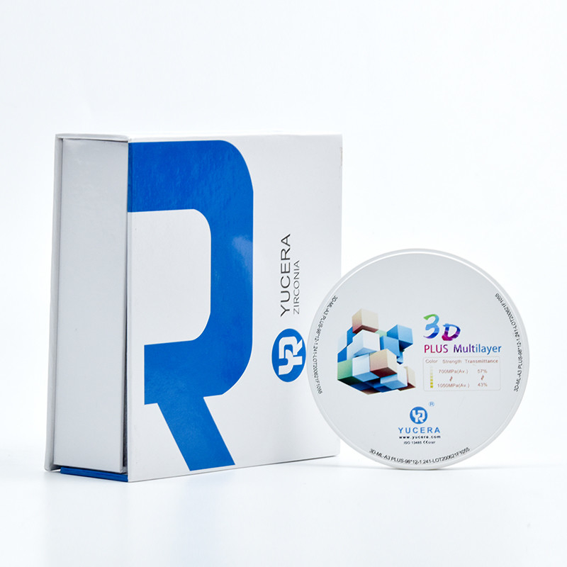 3D plus Multilayer Zirconia Block 1200HV บล็อก CAD CAM เซอร์โคเนียสีในตัว